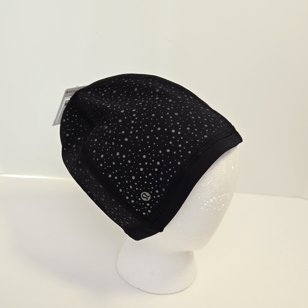Lululemon Fleece Reflective Running Beanie Toque Size L/XL Black Hat Unisex